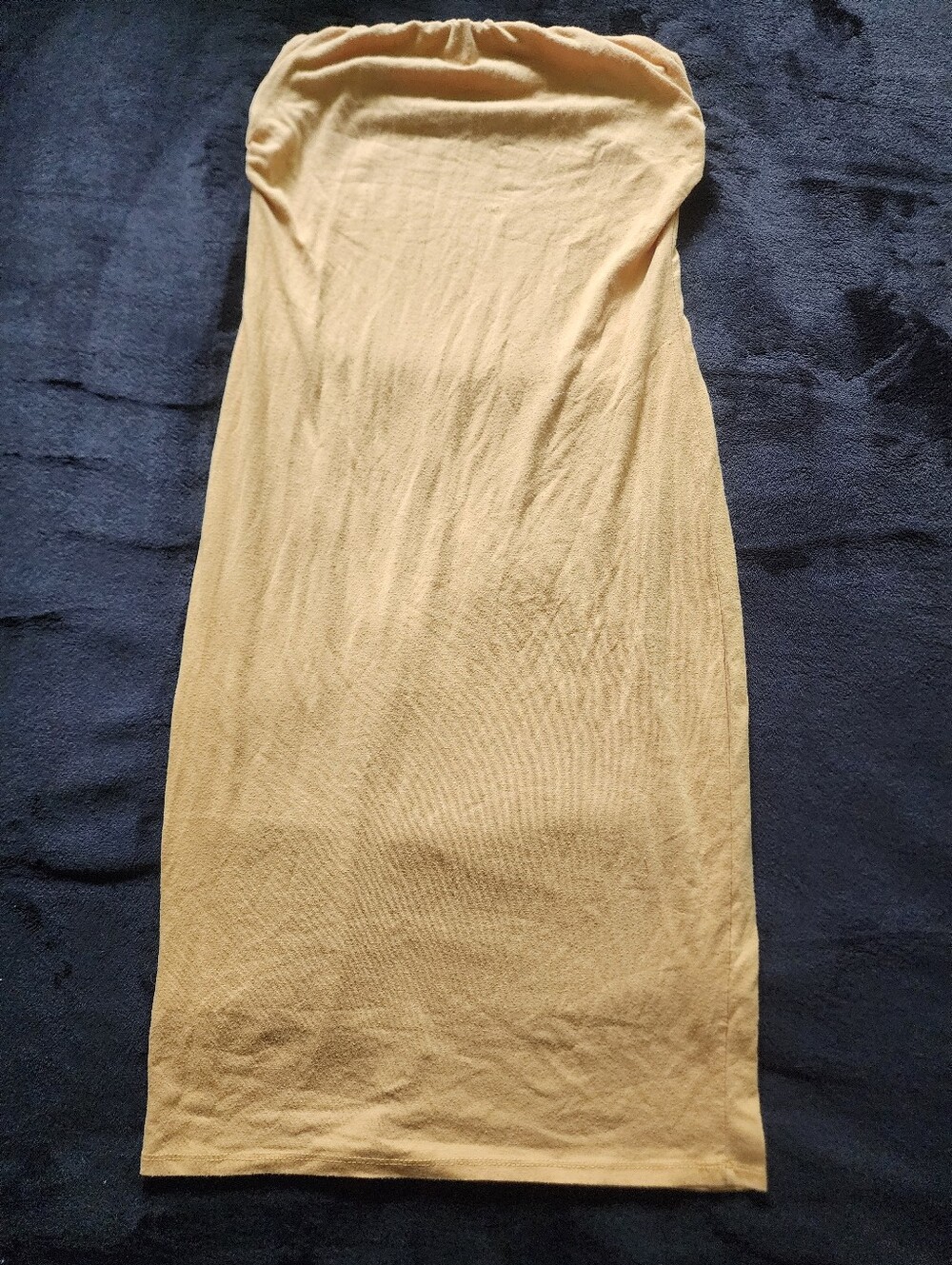 EUC Absolutely Love It Mustard Yellow Strapless Tube Bodycon Maxi Dress L
